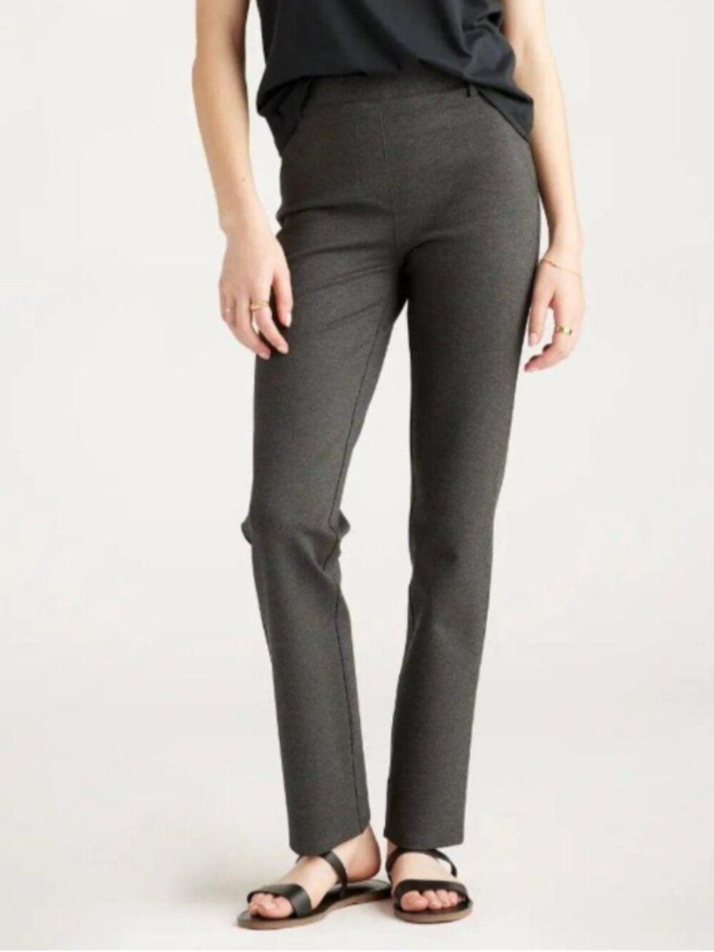 Quince Pull On Trousers Grey Stretch Dress Pants Women's Small